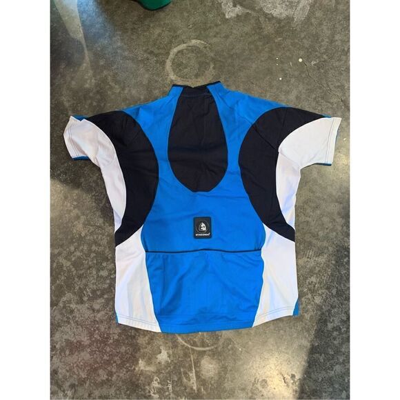ETXEONDO Cycling Jersey Blue Black White Short Sleeve Bike Top - Picture 5 of 8